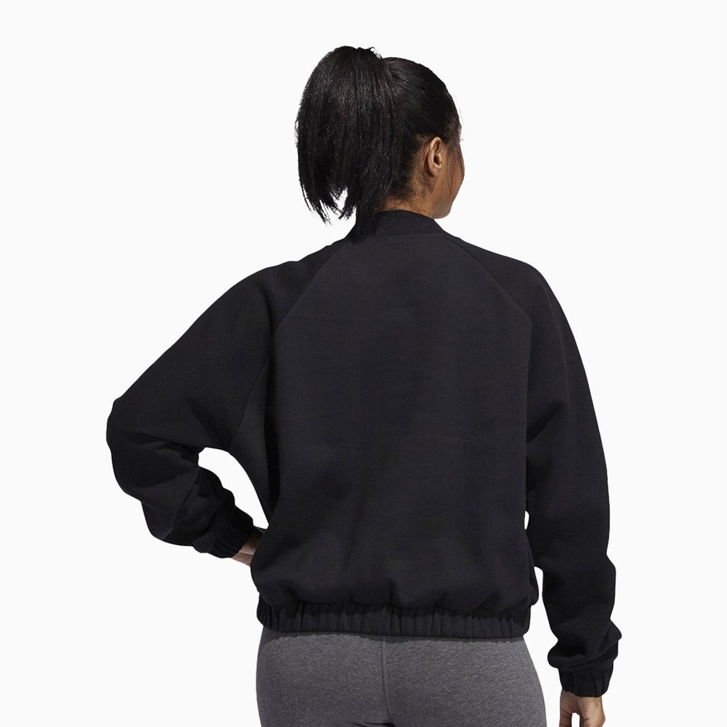 Women's Black Rib Crew Sweatshirt