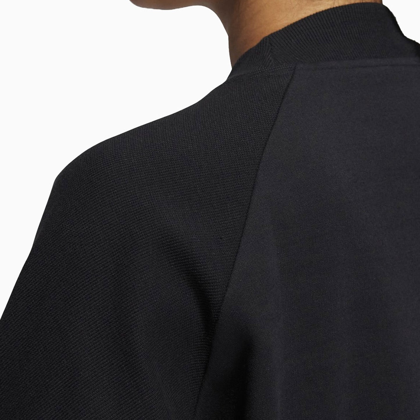 Women's Black Rib Crew Sweatshirt