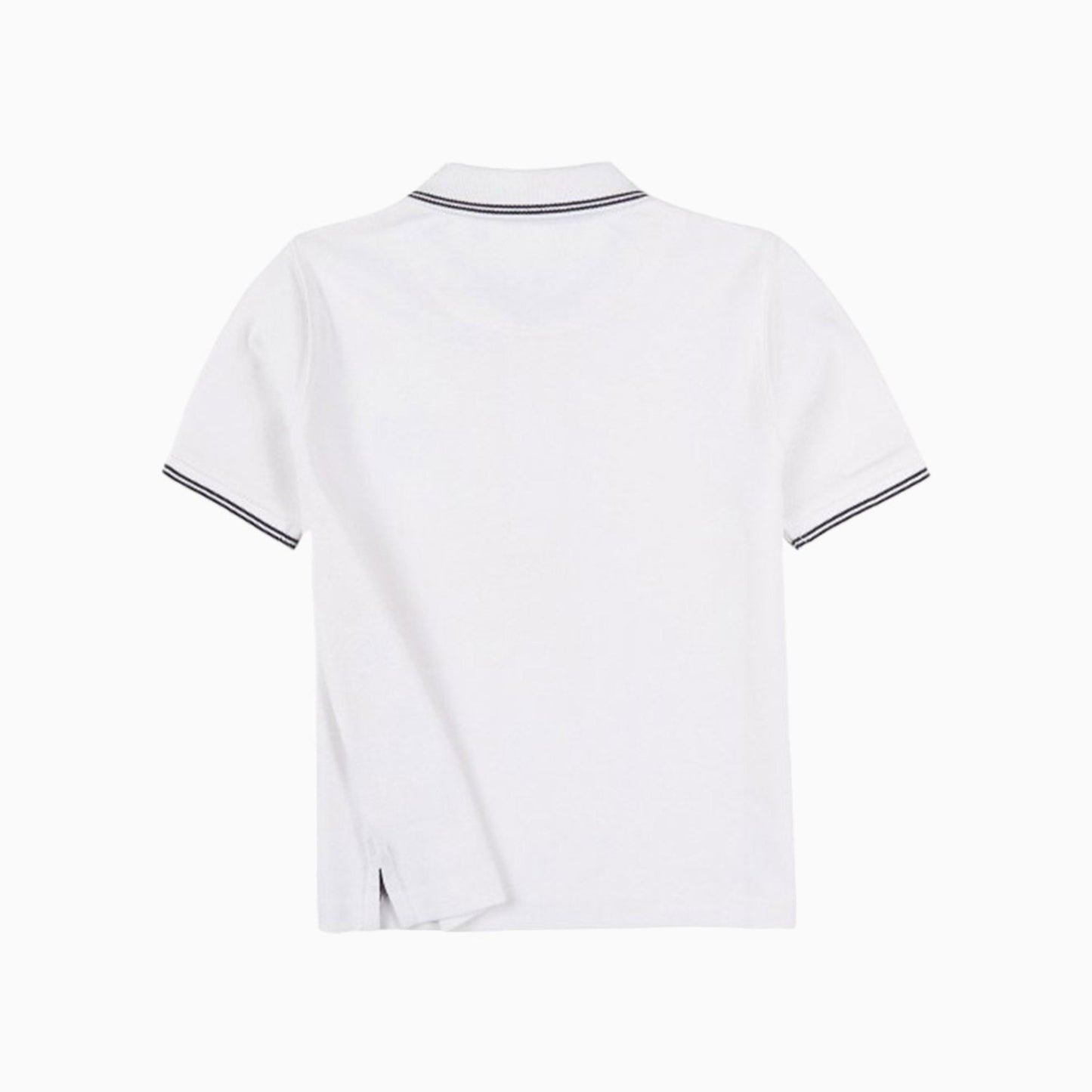 Kid's Pique Polo Flat Knitted Stripe Short Sleeve Shirt