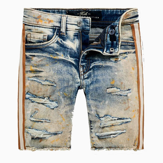 Kid's Striped Denim Short