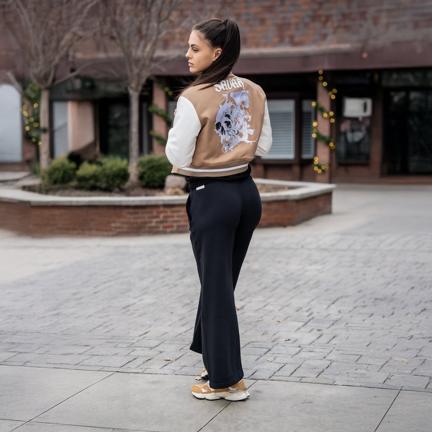 Women's Skull Wool Varsity Jacket