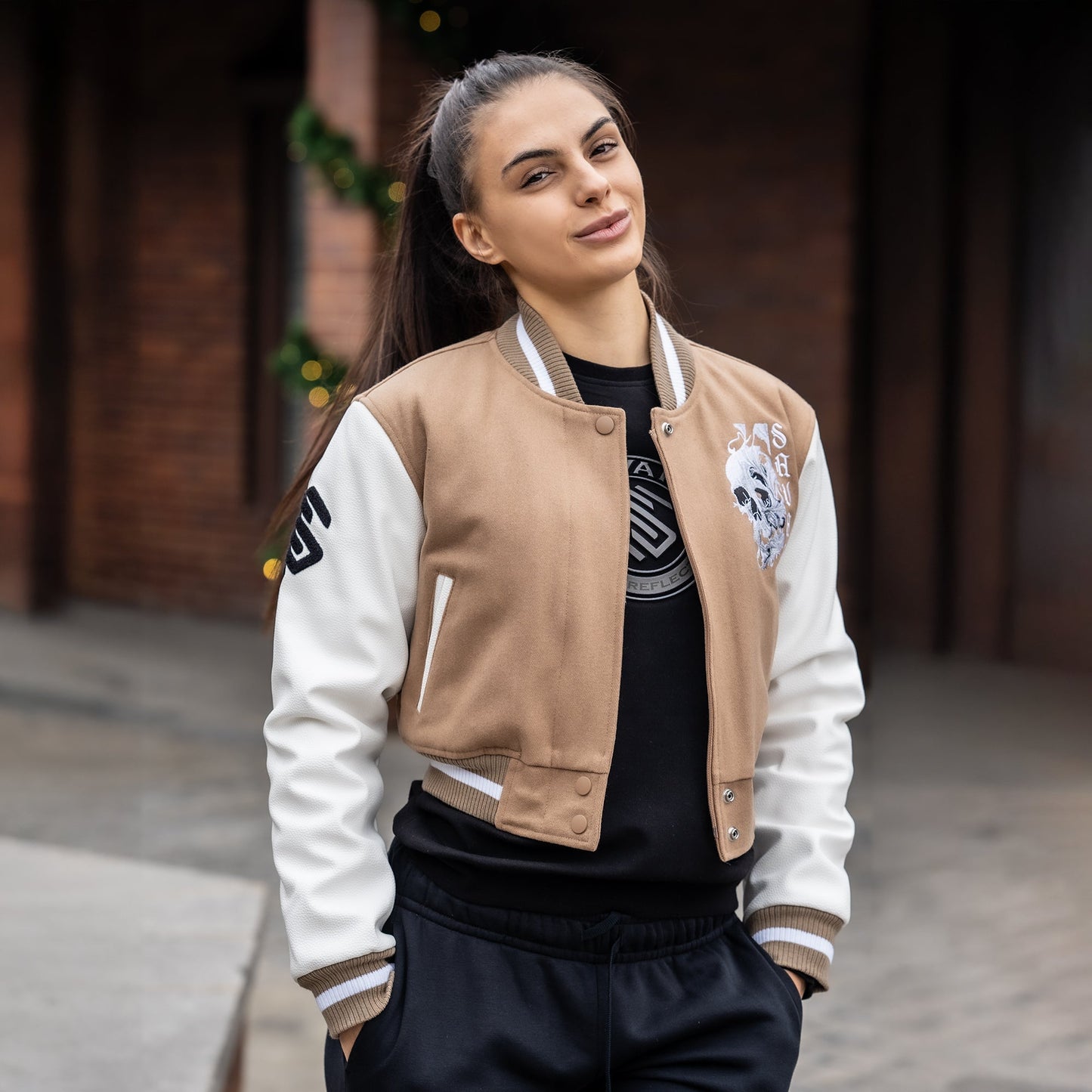 Women's Skull Wool Varsity Jacket