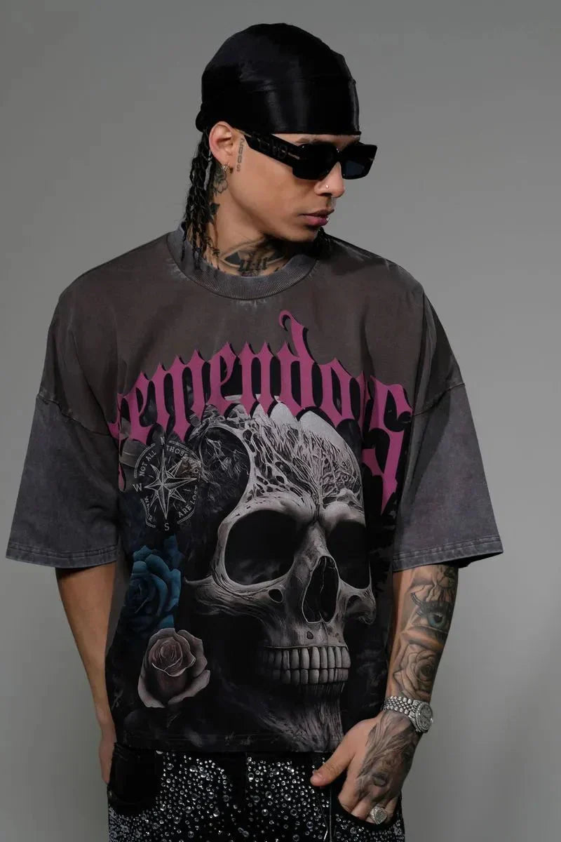 Men's Wide Crop Fit Drop Shoulders T-Shirt