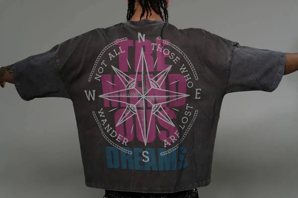 Men's Wide Crop Fit Drop Shoulders T-Shirt