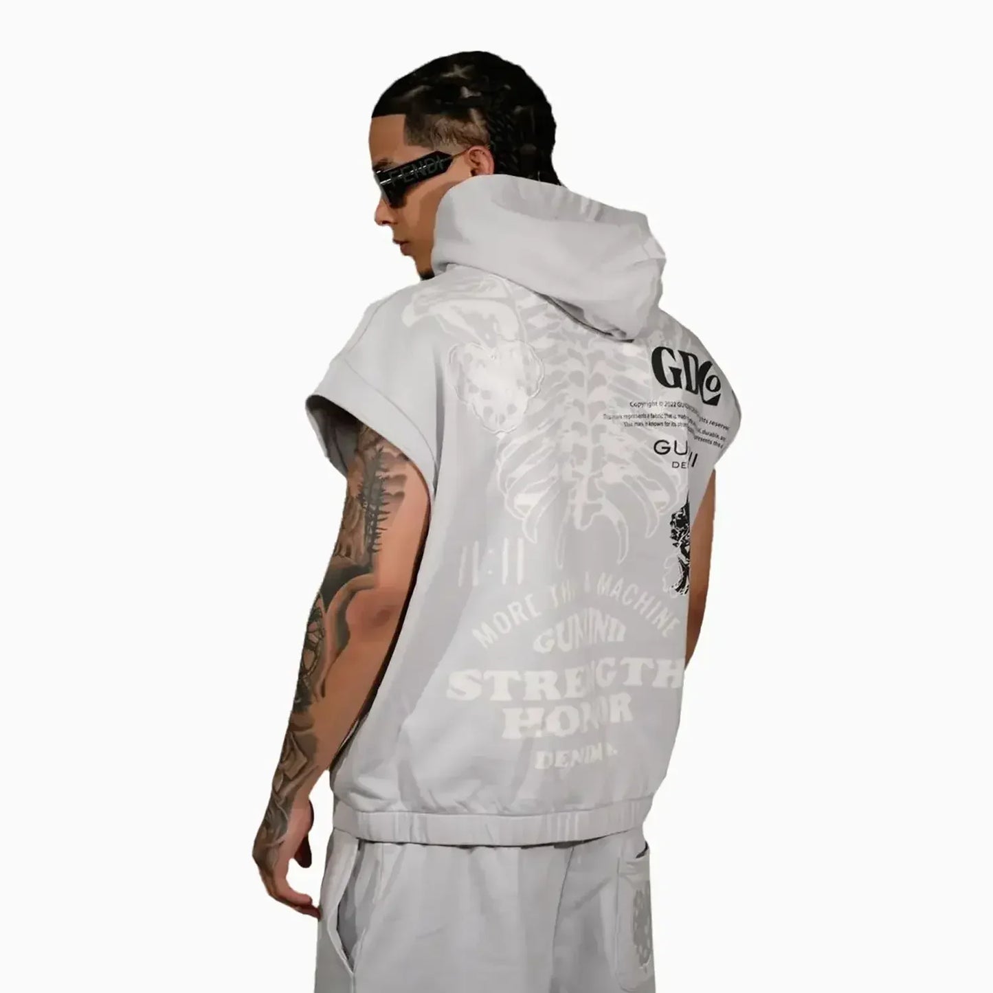 Men's Sleeveless Hoodie and Shorts Set