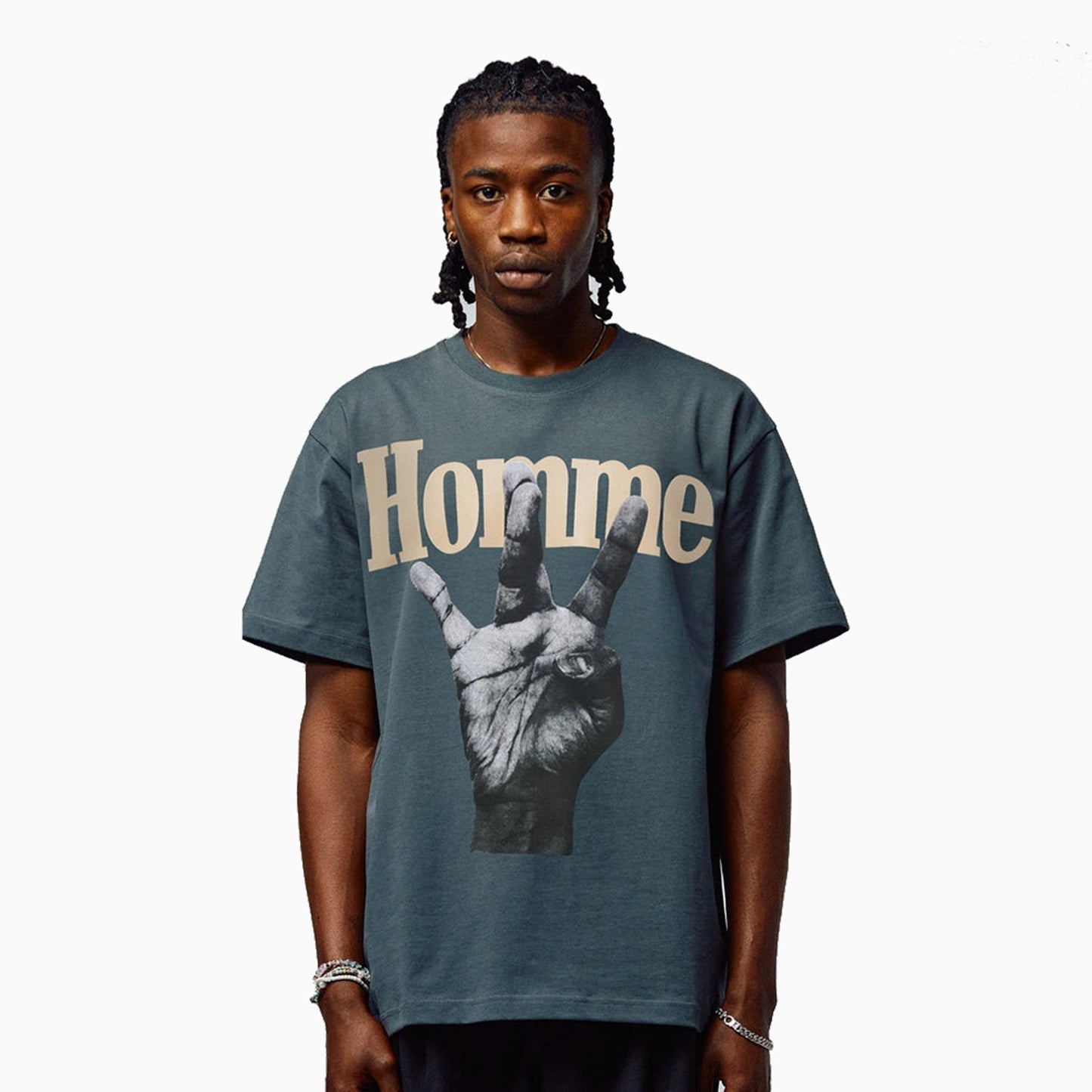 Men's Twisted Fingers Charcoal T Shirt