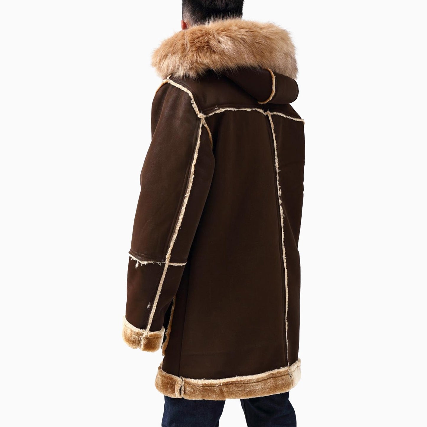 Men's Long Shearling Coat Jacket