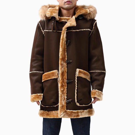 Men's Long Shearling Coat Jacket