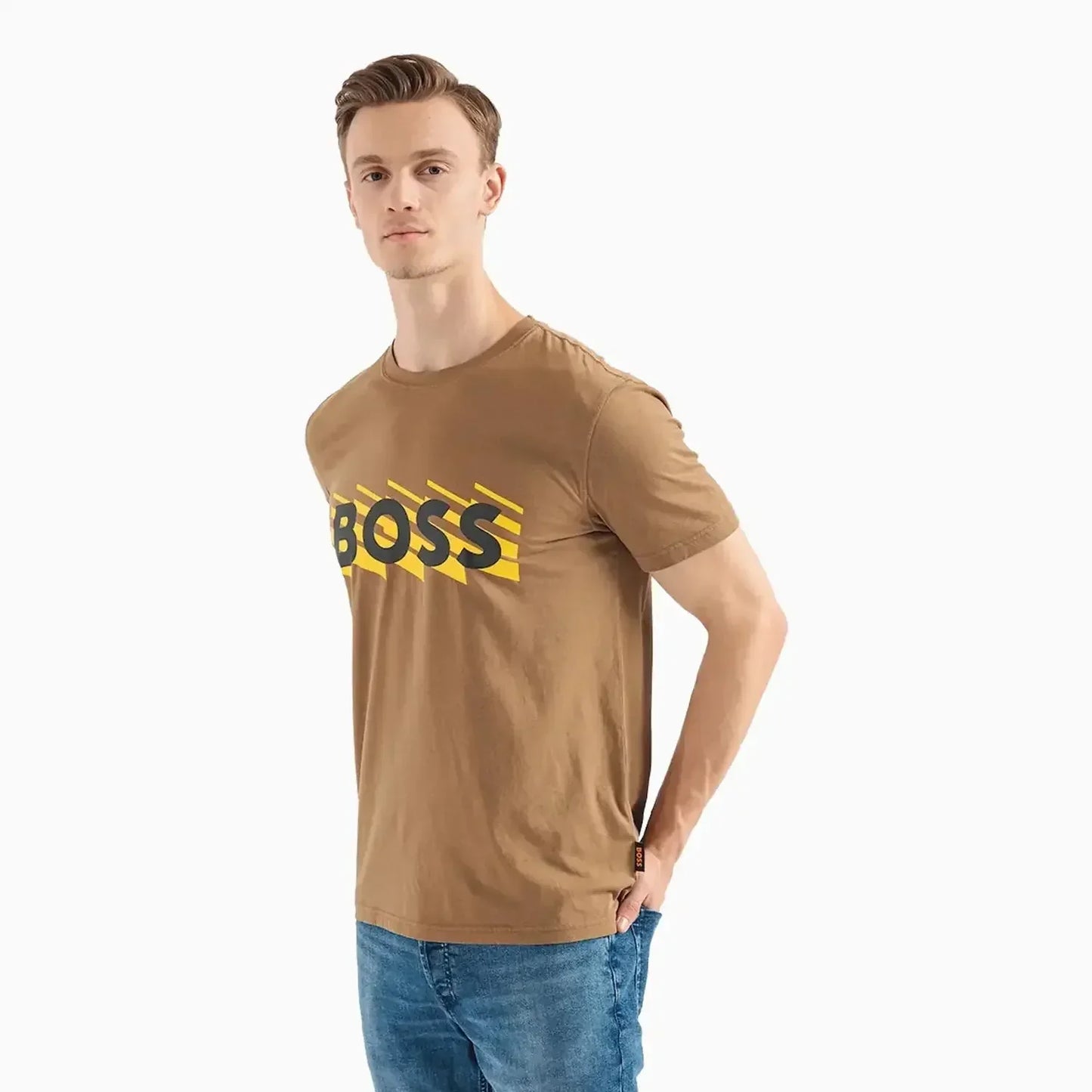 Men's Cotton Jersey T-Shirt With Rubber Print Logo