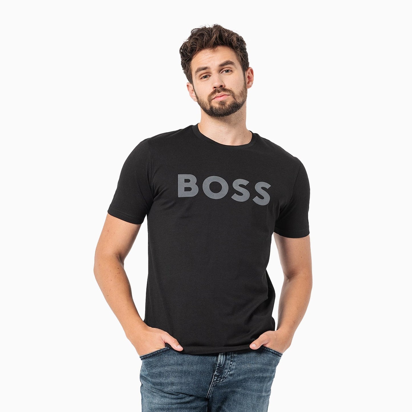 Men's Cotton Jersey With Rubber Print Logo T Shirt