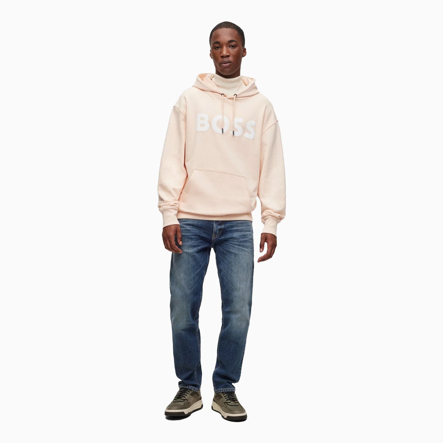 Men's Logo Print Hoodie In French Terry Cotton