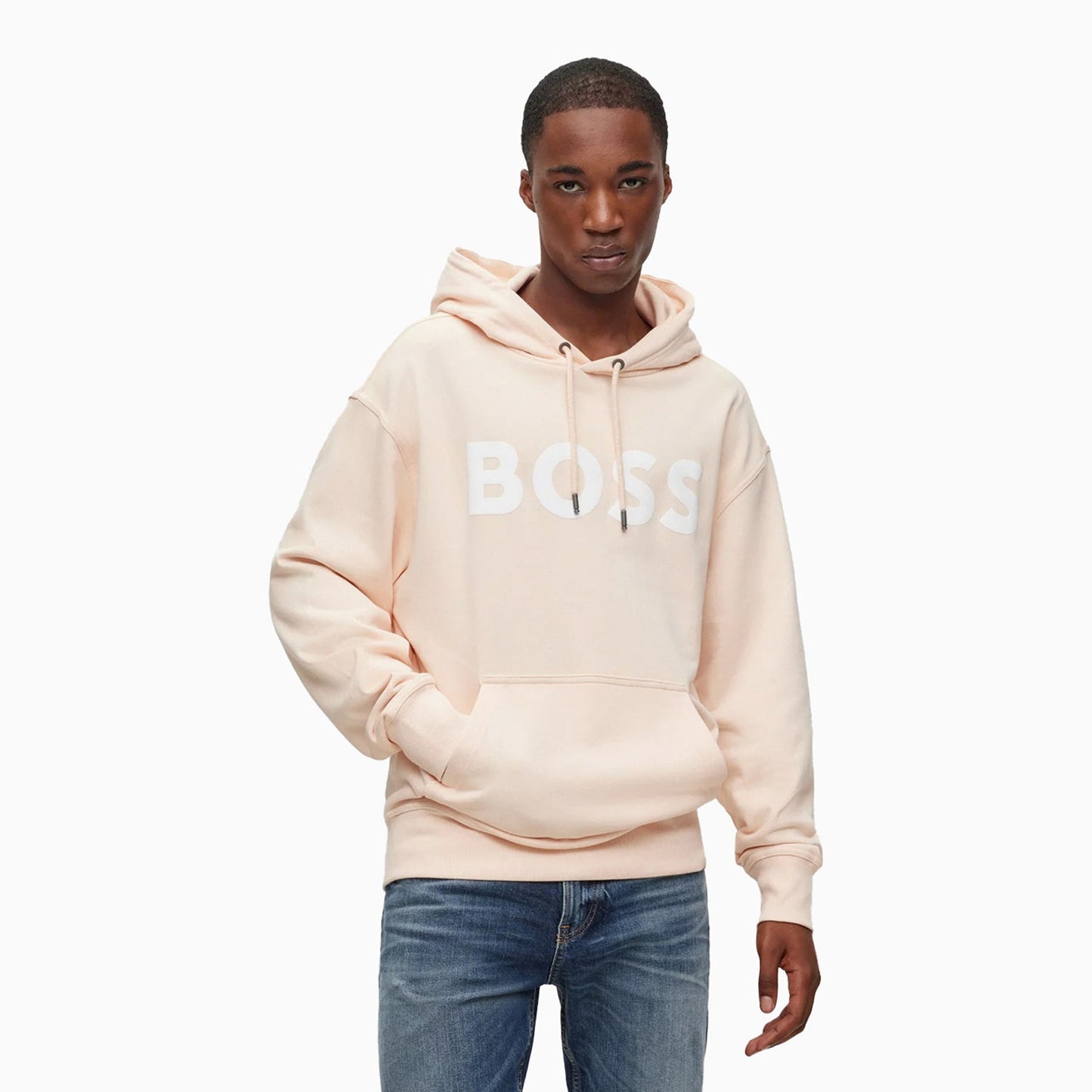 Men's Logo Print Hoodie In French Terry Cotton