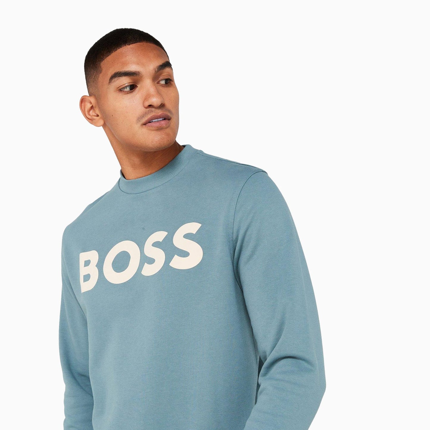 Men's Relaxed-Fit Cotton-Terry Sweatshirt With Rubber Print Logo