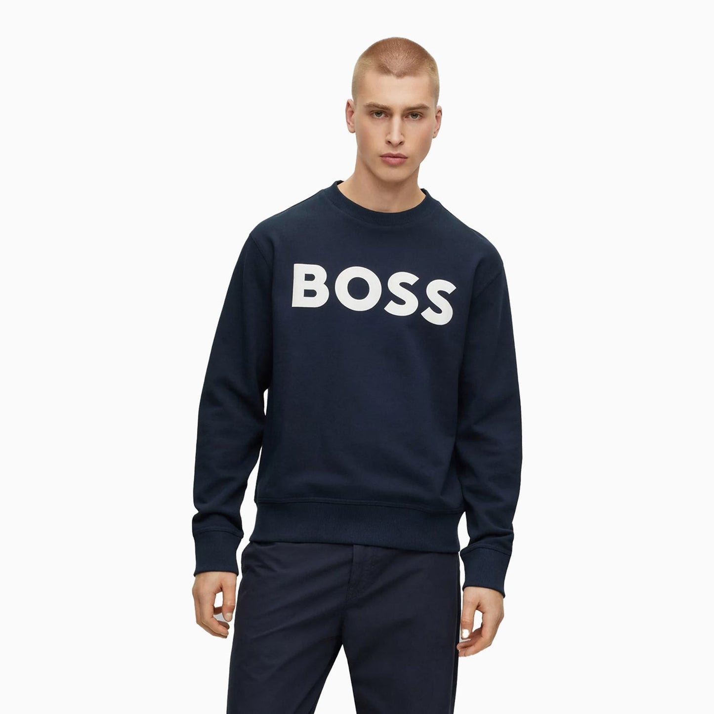 Men's Relaxed-Fit Cotton-Terry Sweatshit With Rubber Print Logo