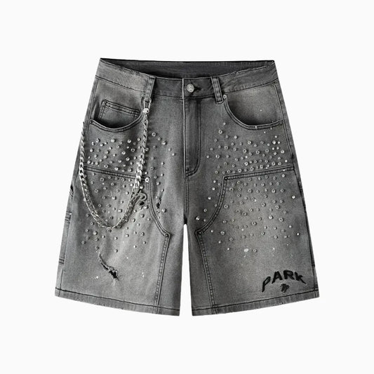 Men's Double Knee Denim Work Shorts