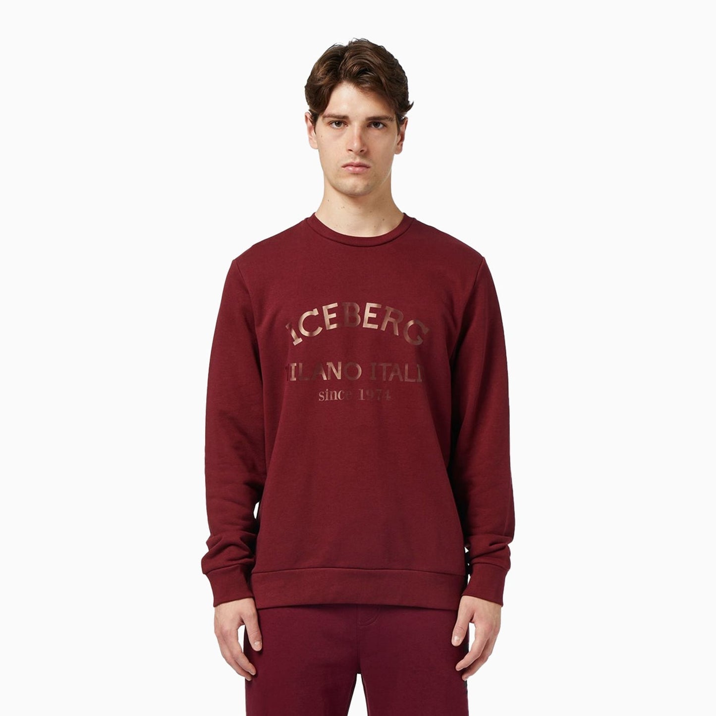 Men's Crew Neck Sweatshirt With Institutional Logo
