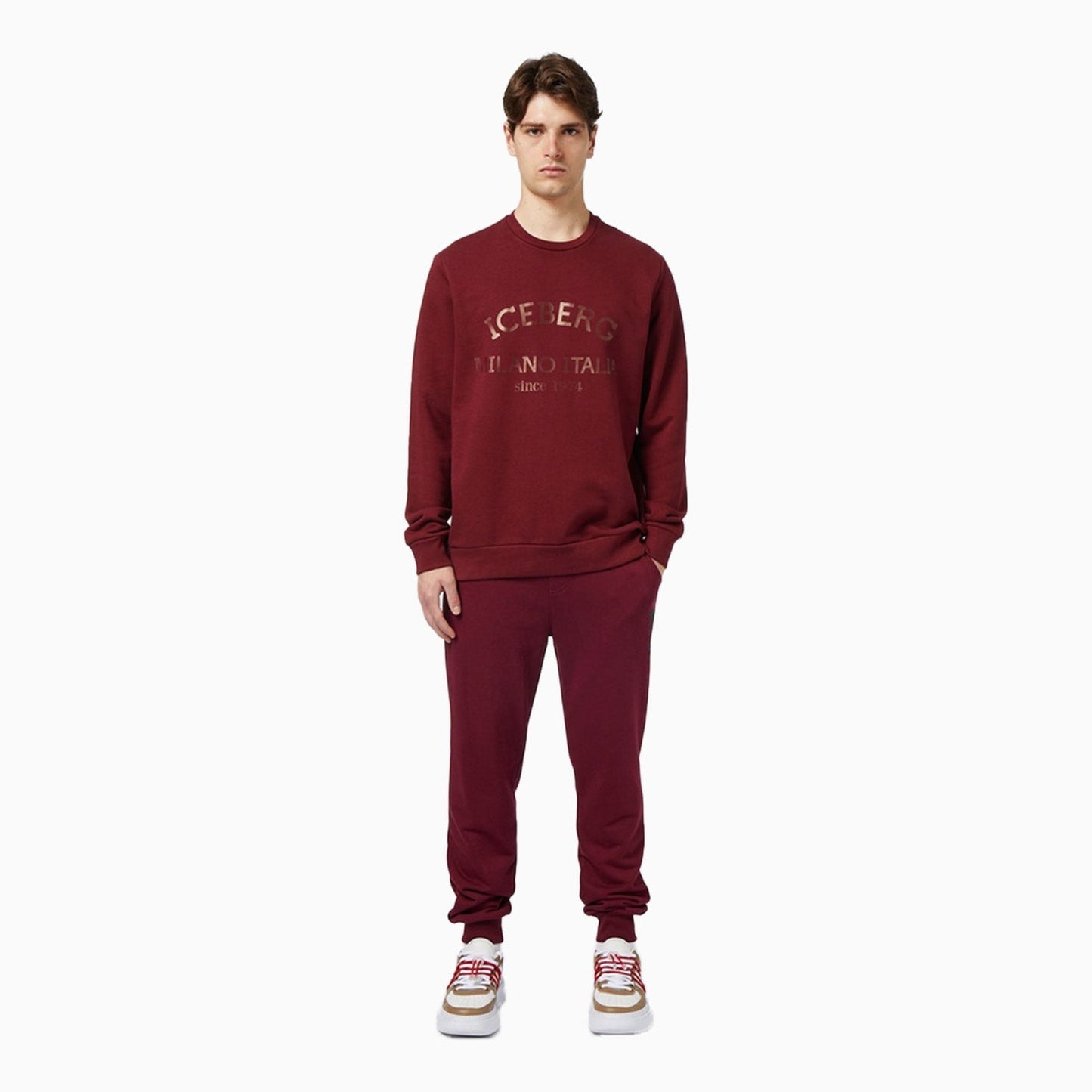 Men's Crew Neck Sweatshirt With Institutional Logo