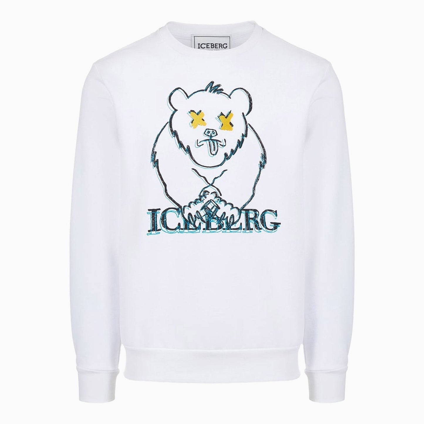 Men's Crew Neck Sweatshirt With Cartoon Graphics And Logo