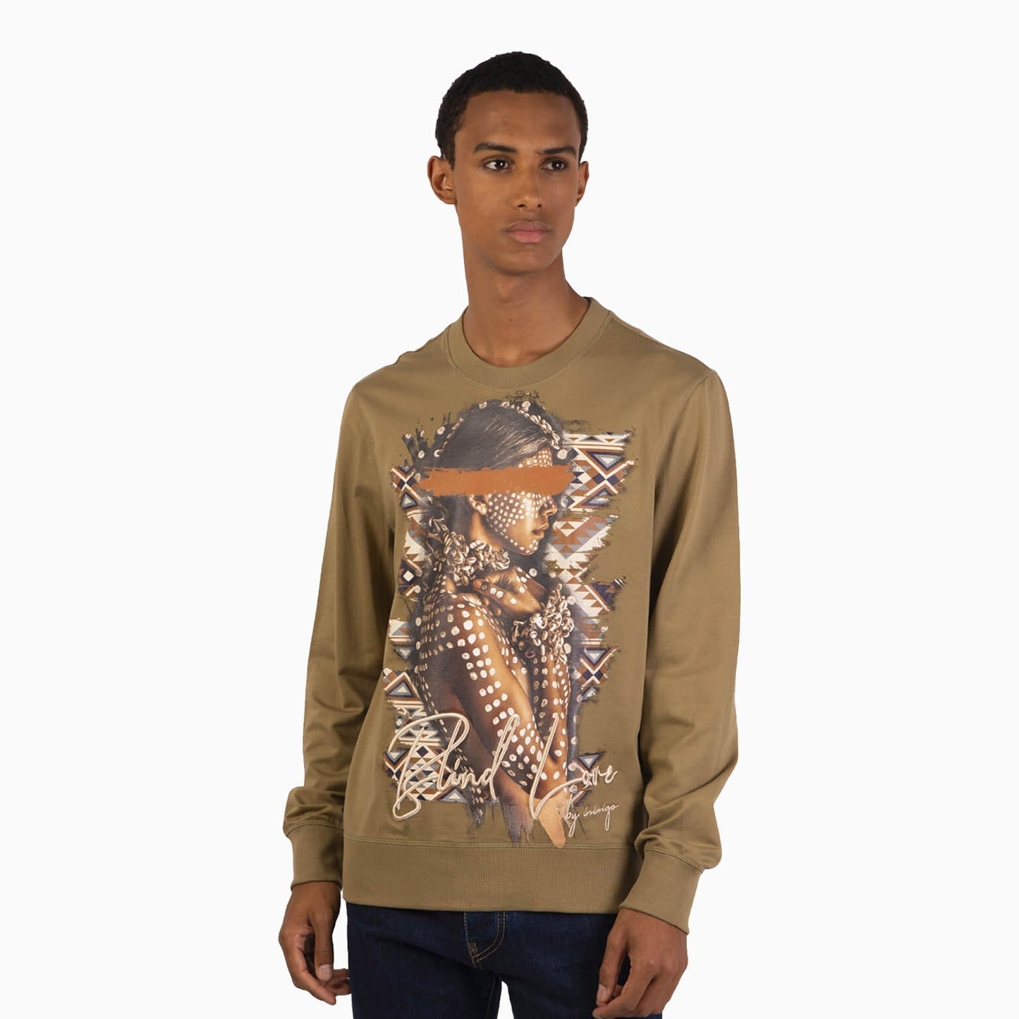 Men's Tribal Blind Love Crew Neck Sweatshirt