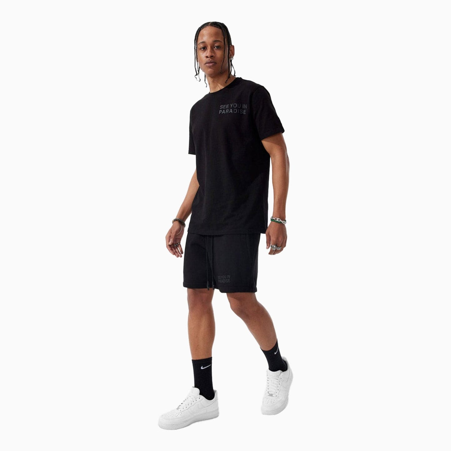 Men's Paradise Tonal T Shirt And Shorts Outfit