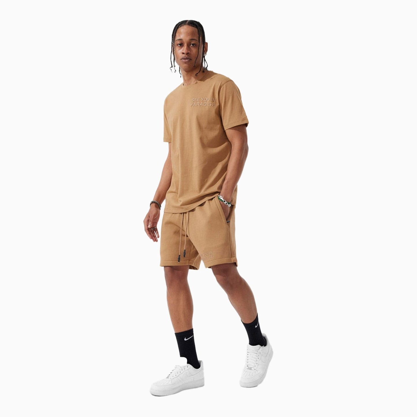 Men's Paradise Tonal T Shirt And Shorts Outfit