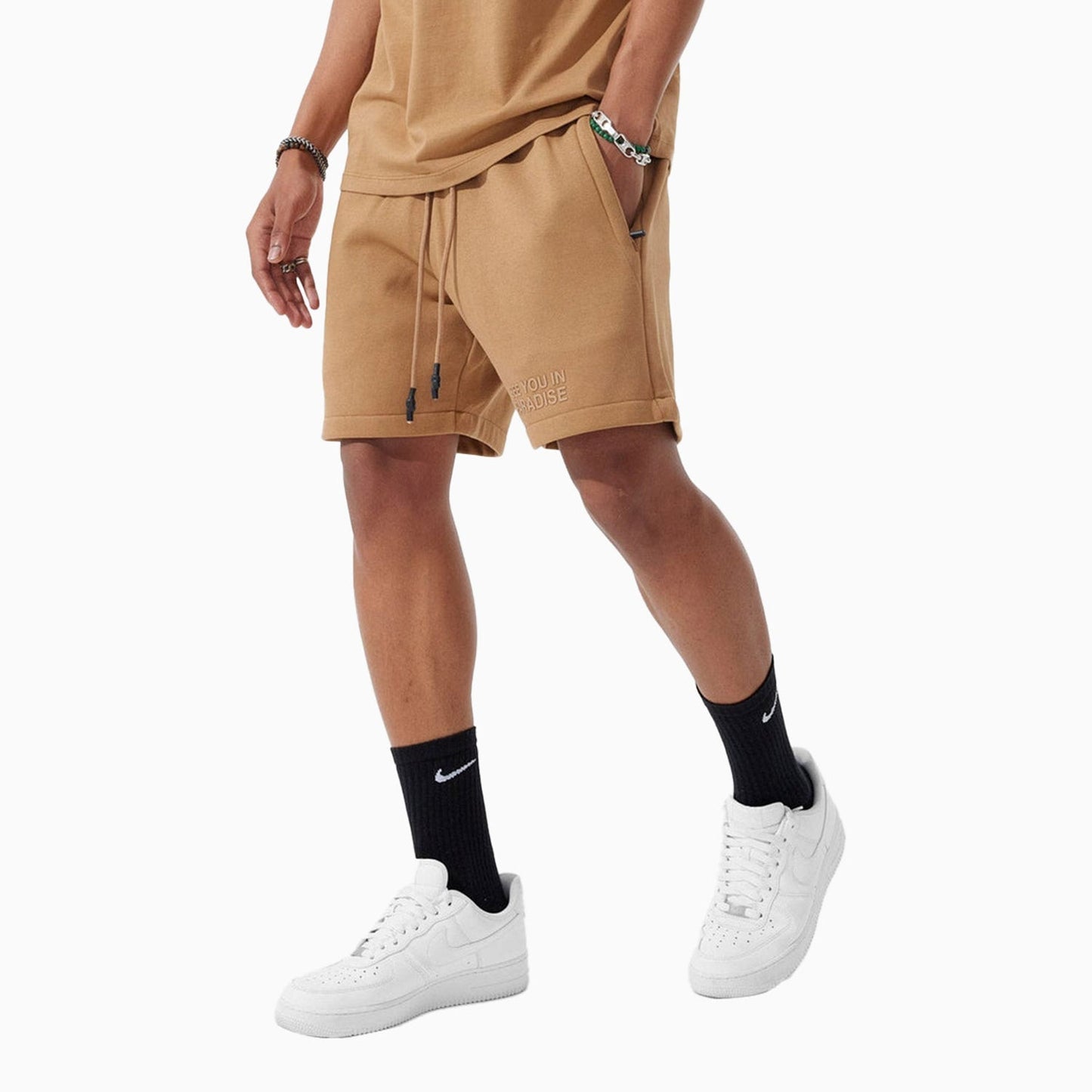 Men's Paradise Tonal T Shirt And Shorts Outfit
