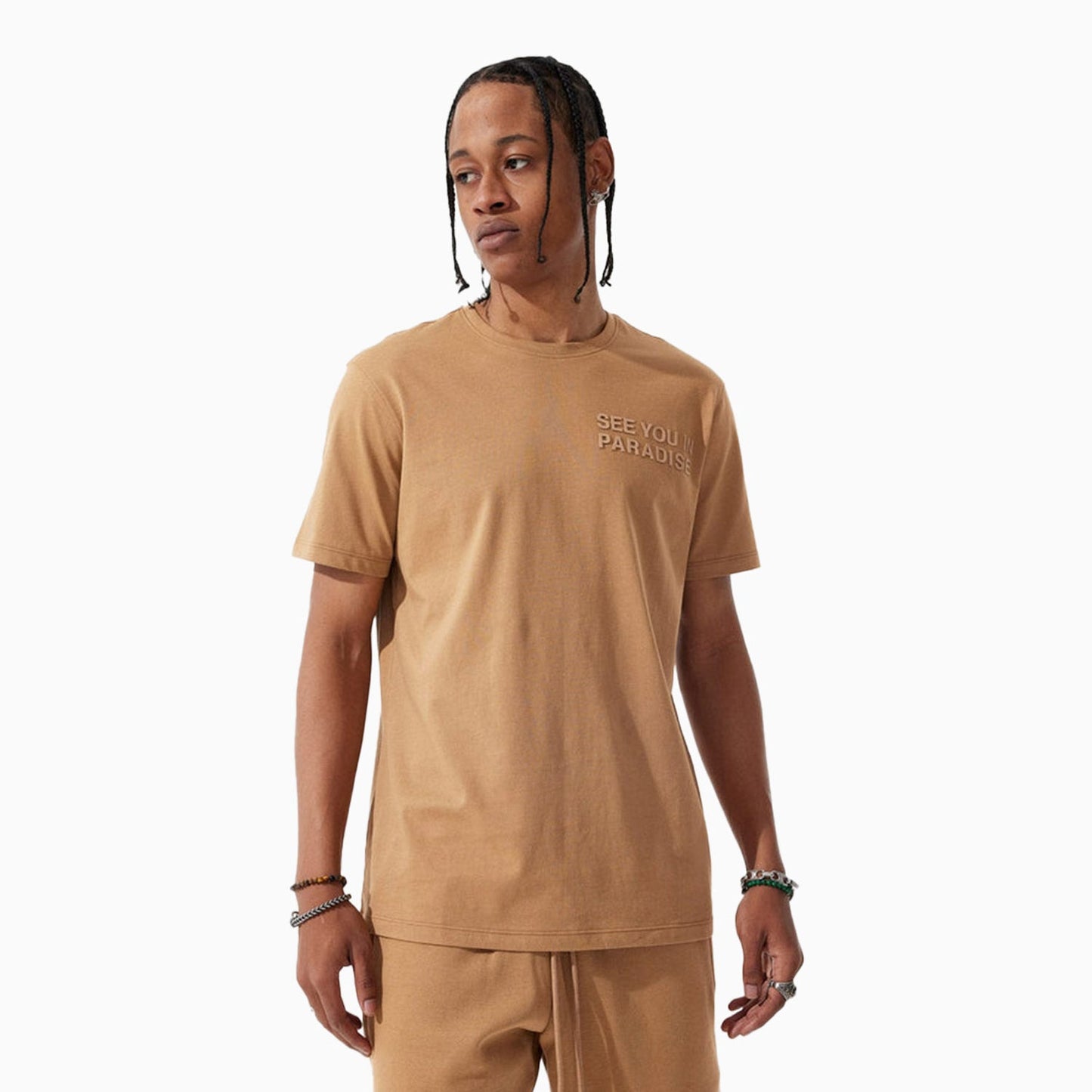 Men's Paradise Tonal T Shirt And Shorts Outfit