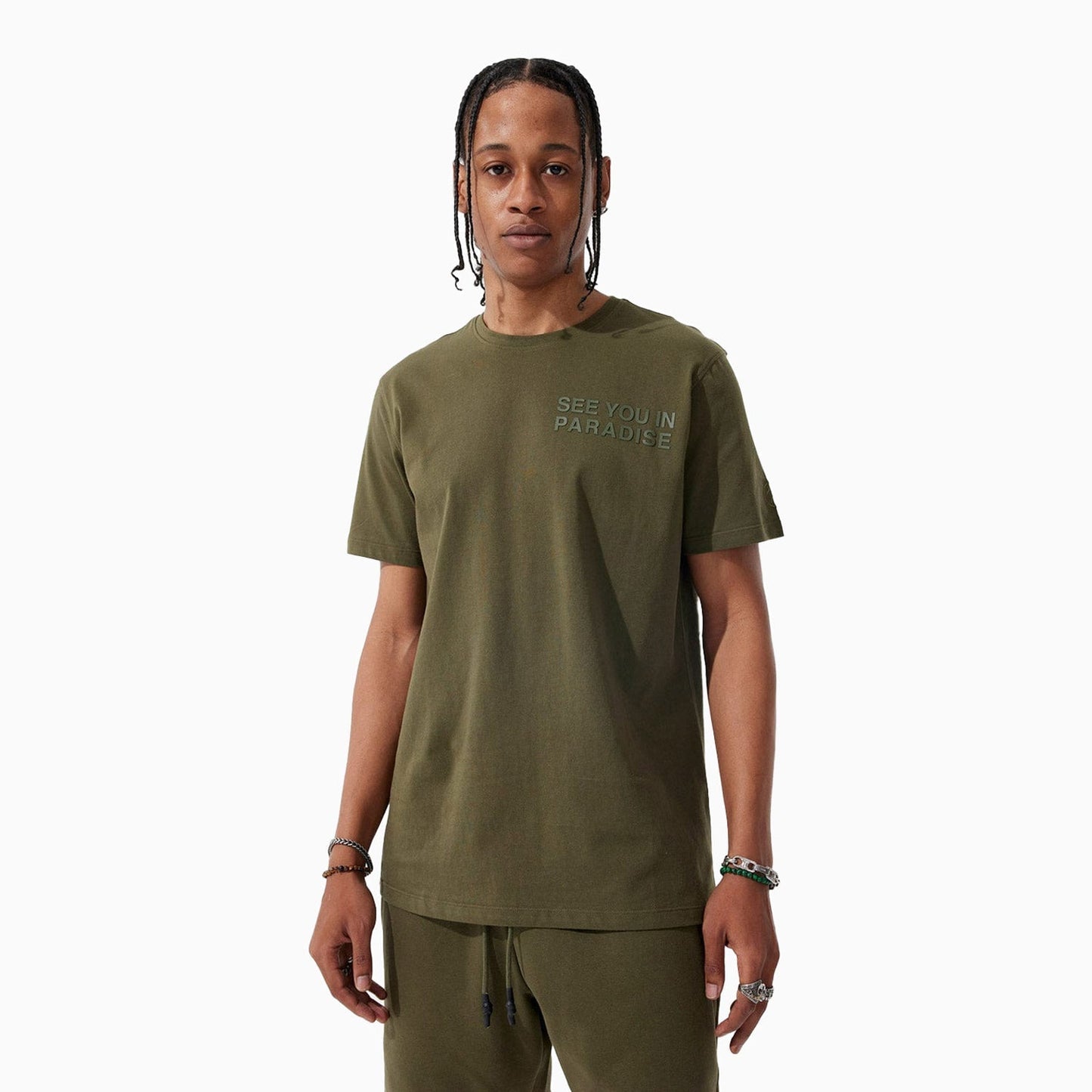Men's Paradise Tonal T Shirt And Shorts Outfit