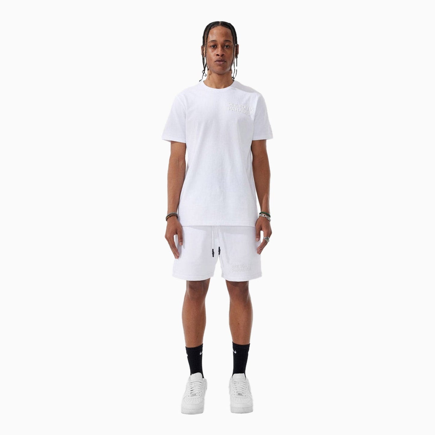 Men's Paradise Tonal T Shirt And Shorts Outfit