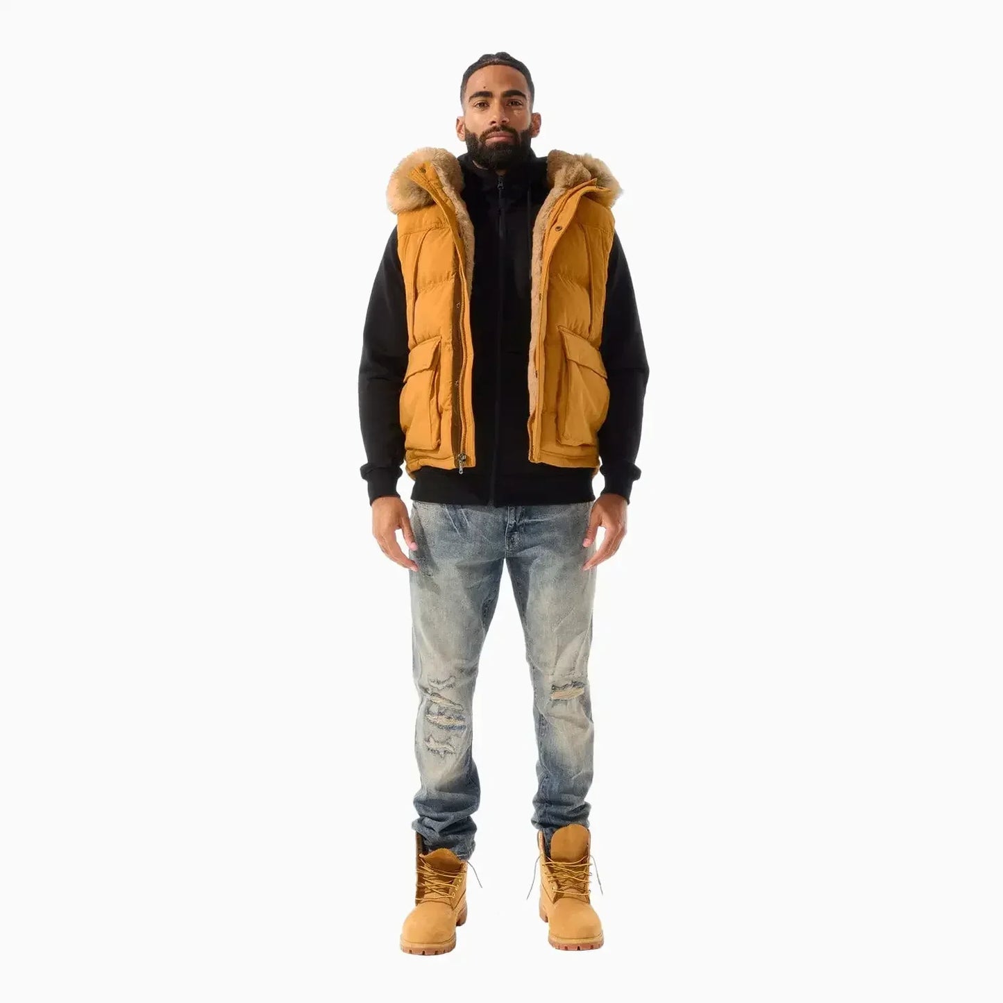 Men's Yukon Fur Lined Puffer Vest