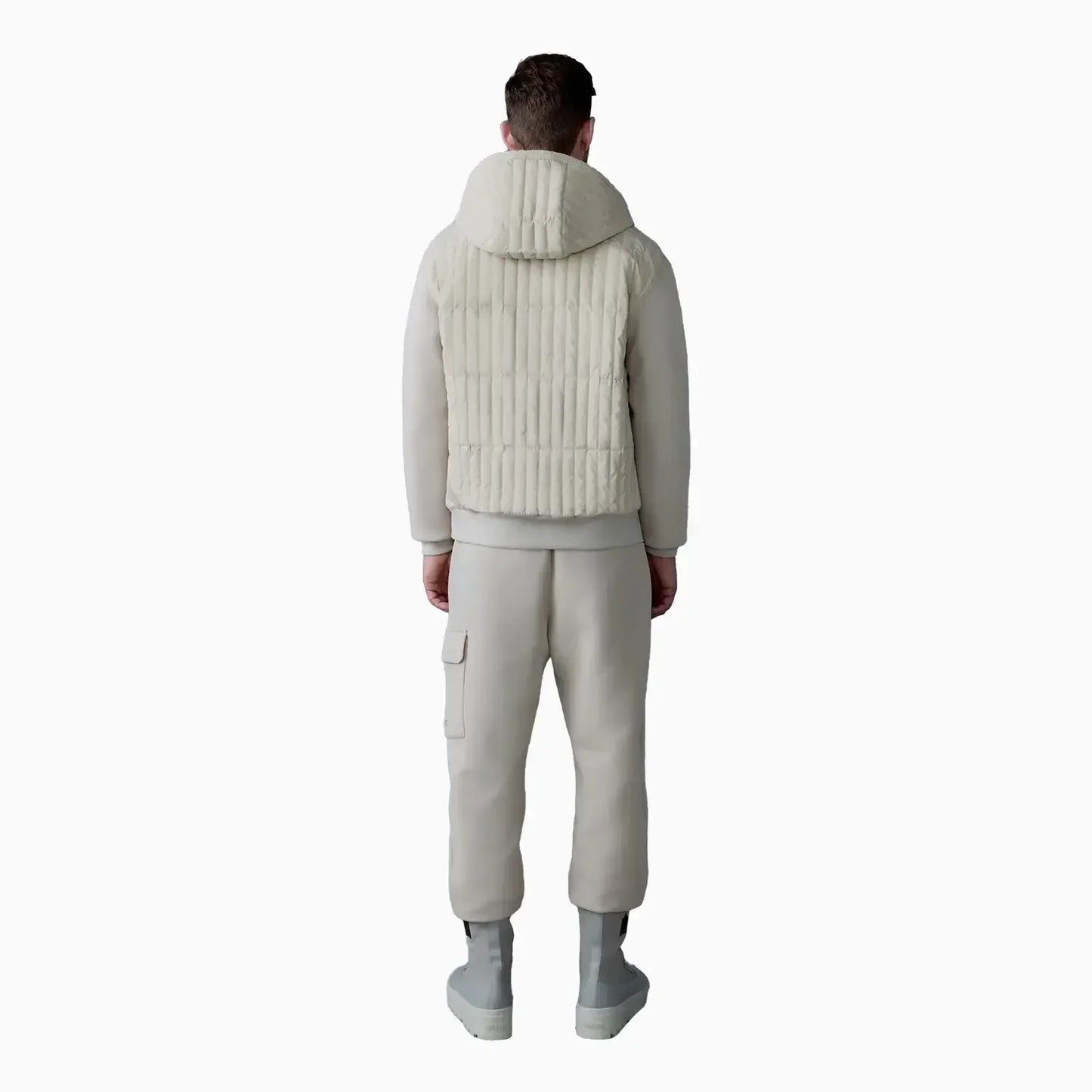 Men's CRUZ Zip-Up Hybrid Vertical Quilt Hoodie