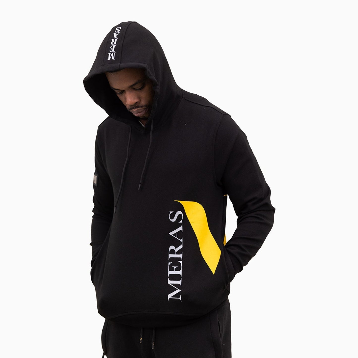 Men's Flock Printed Pull Over Hoodie