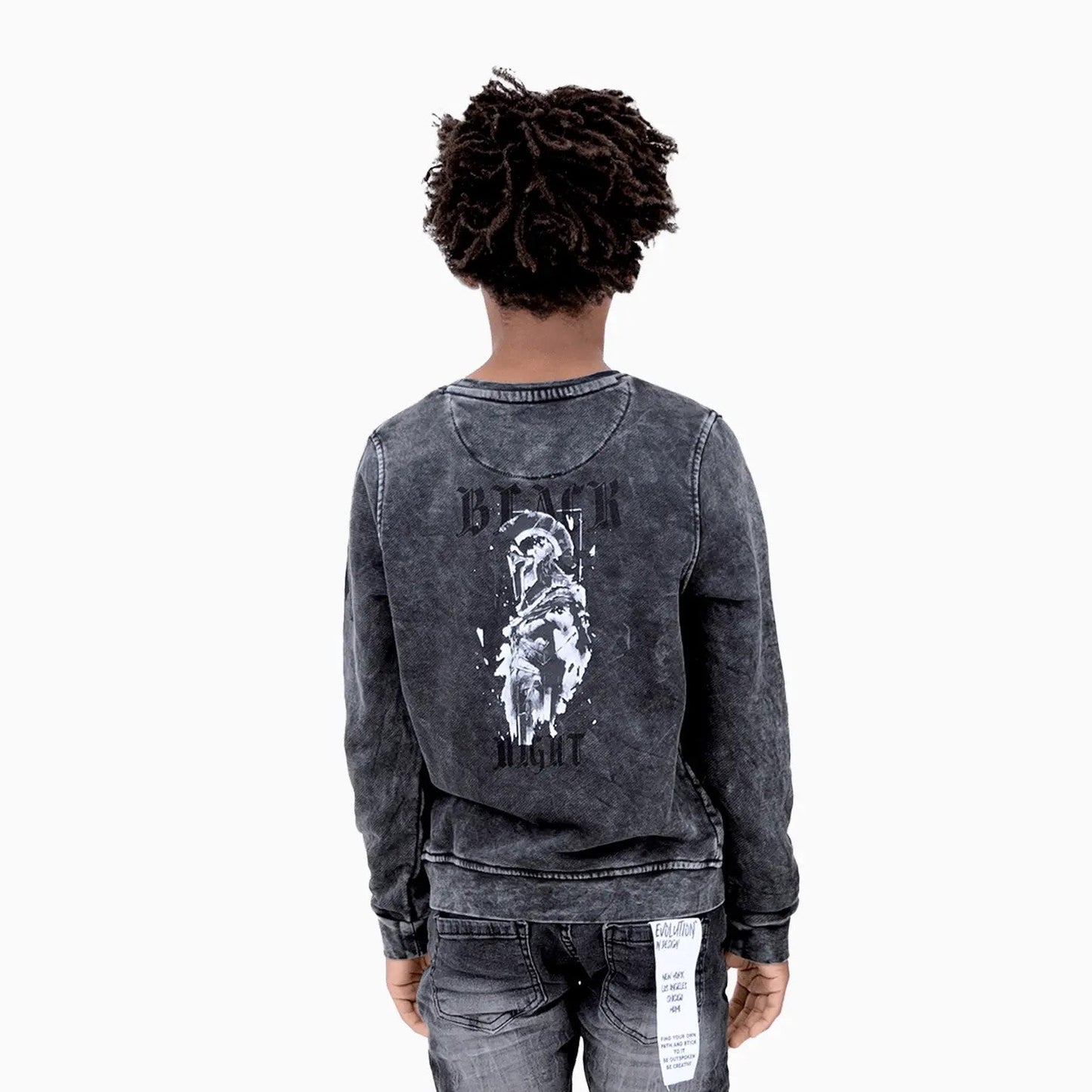Kid's Black Night Crew Neck Sweatshirt