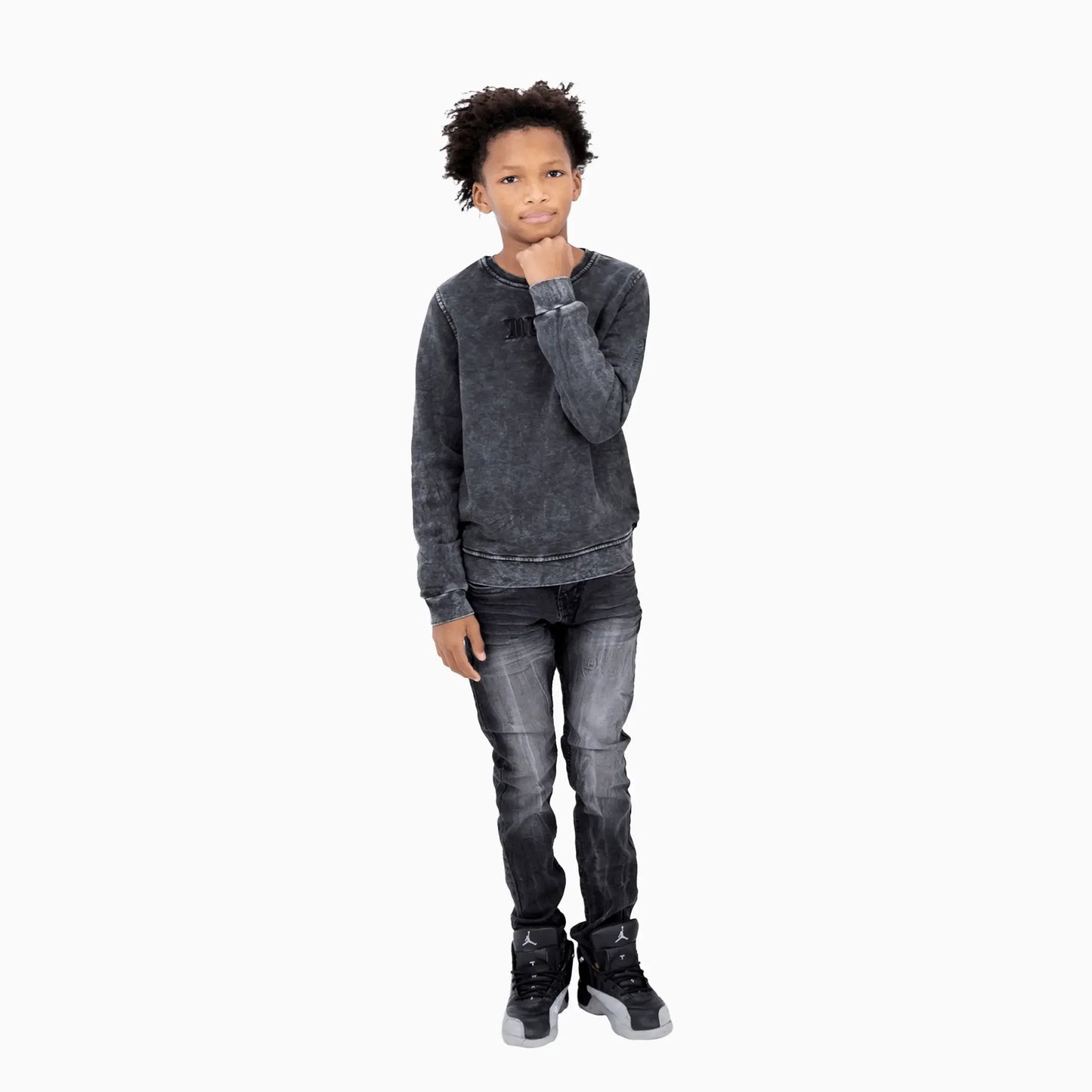 Kid's Black Night Crew Neck Sweatshirt
