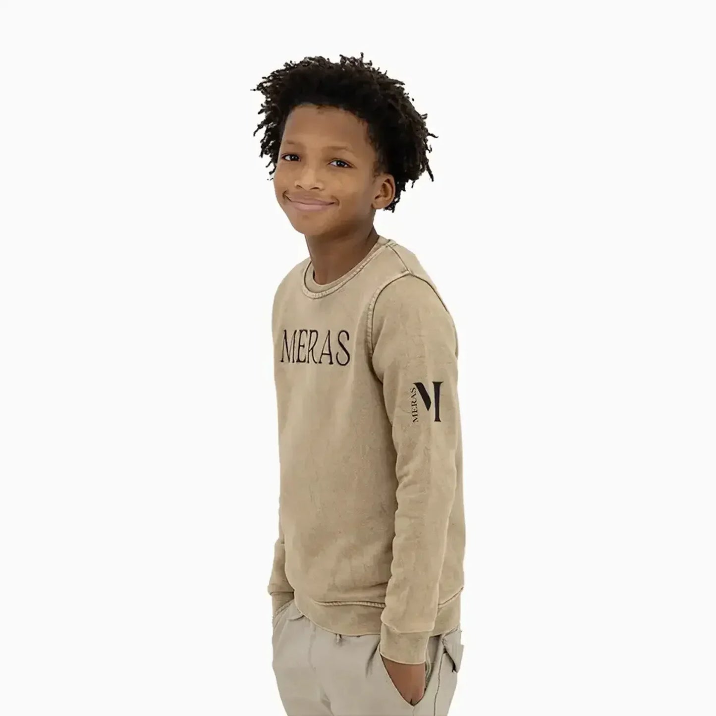 Kid's Washed Pigeon Crew Neck Sweatshirt