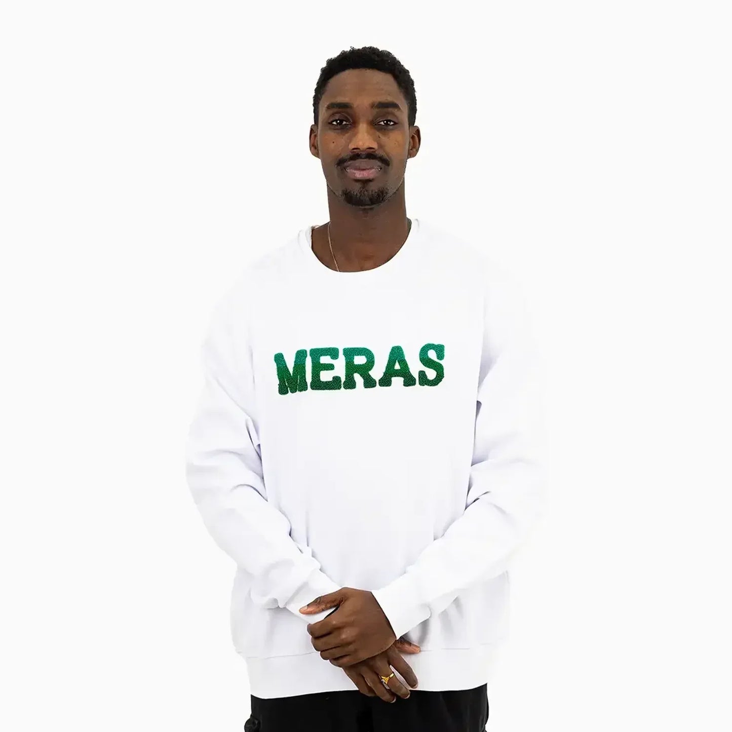 Men's Chenille Patch Crew Neck Sweatshirt