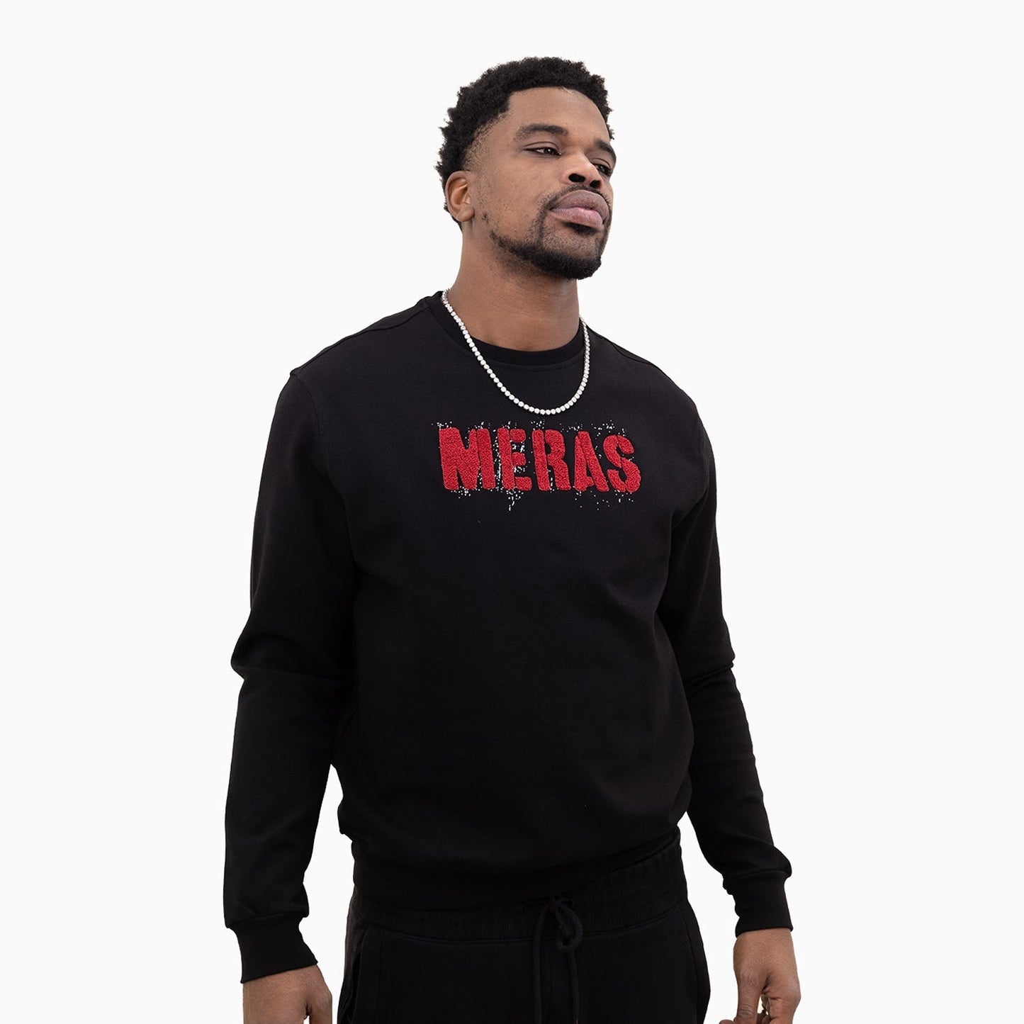 Men's Chenille Patch Crew Neck Sweatshirt