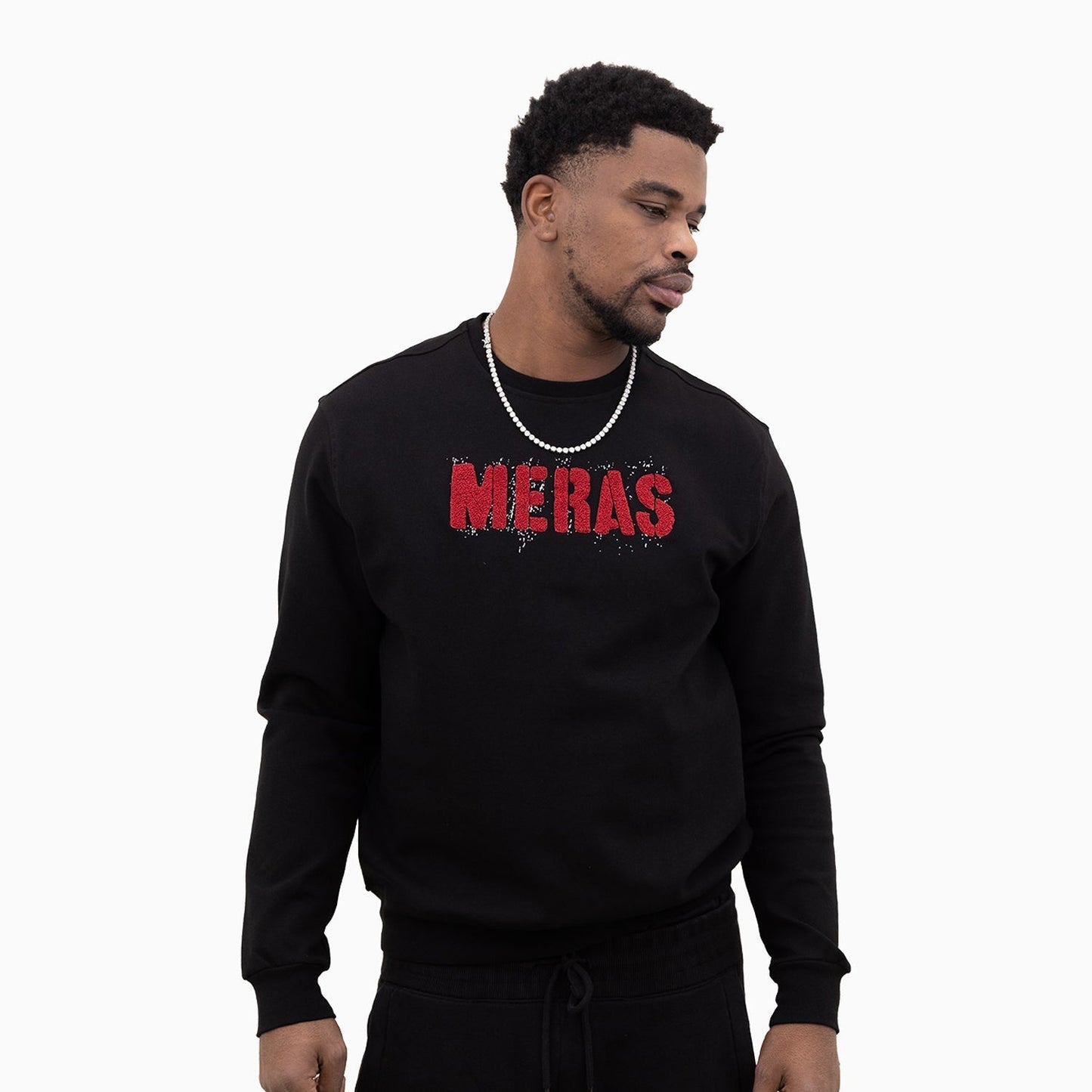 Men's Chenille Patch Crew Neck Sweatshirt