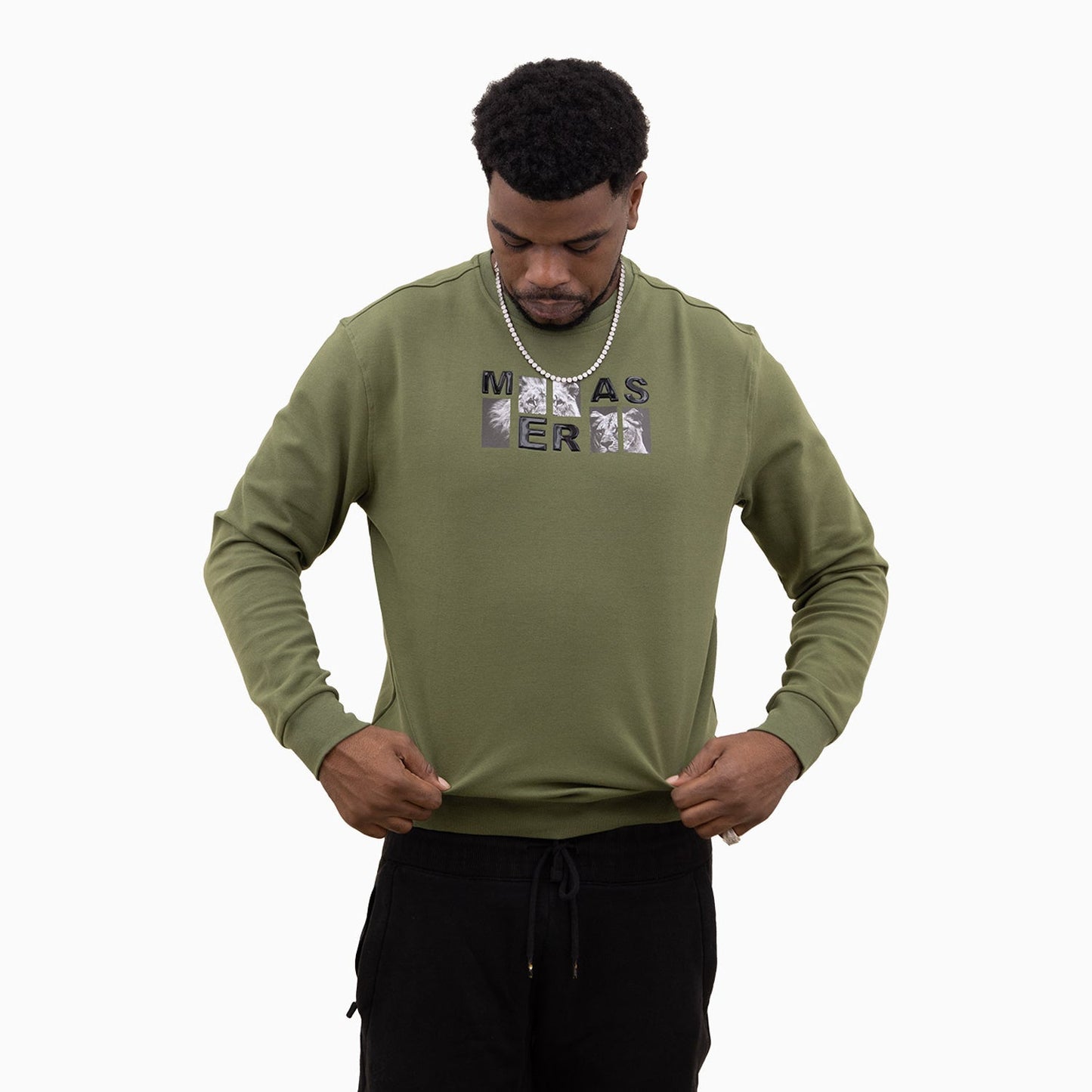 Men's Lion Graphic Crew Neck Sweatshirt