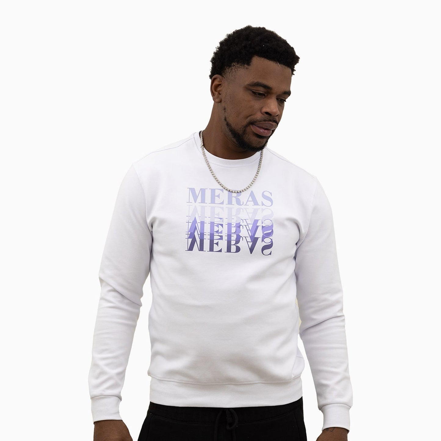 Men's Gradient Text Crew Neck Sweatshirt