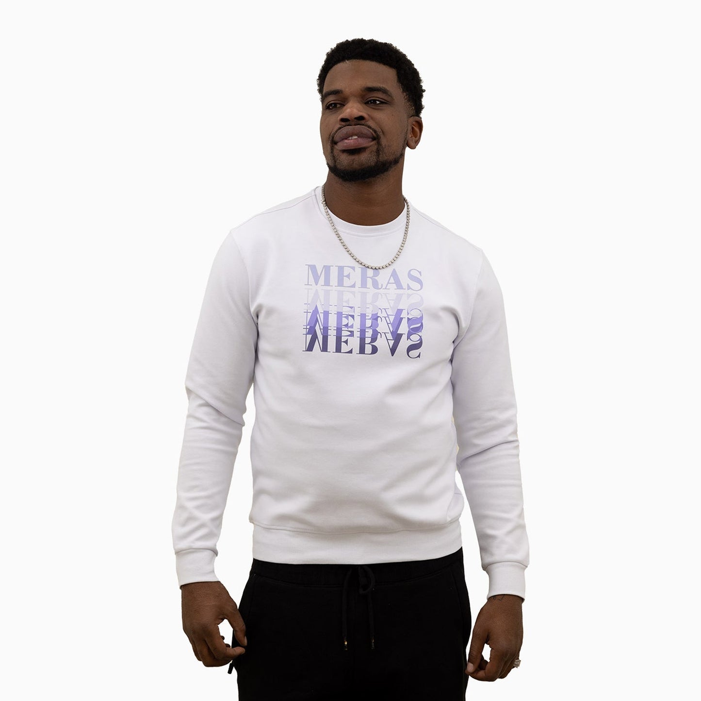 Men's Gradient Text Crew Neck Sweatshirt