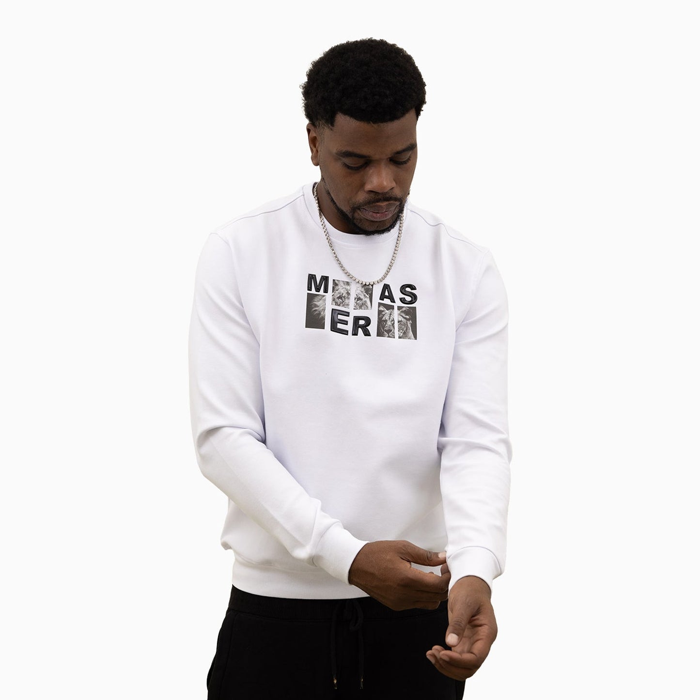 Men's Lion Graphic Crew Neck Sweatshirt