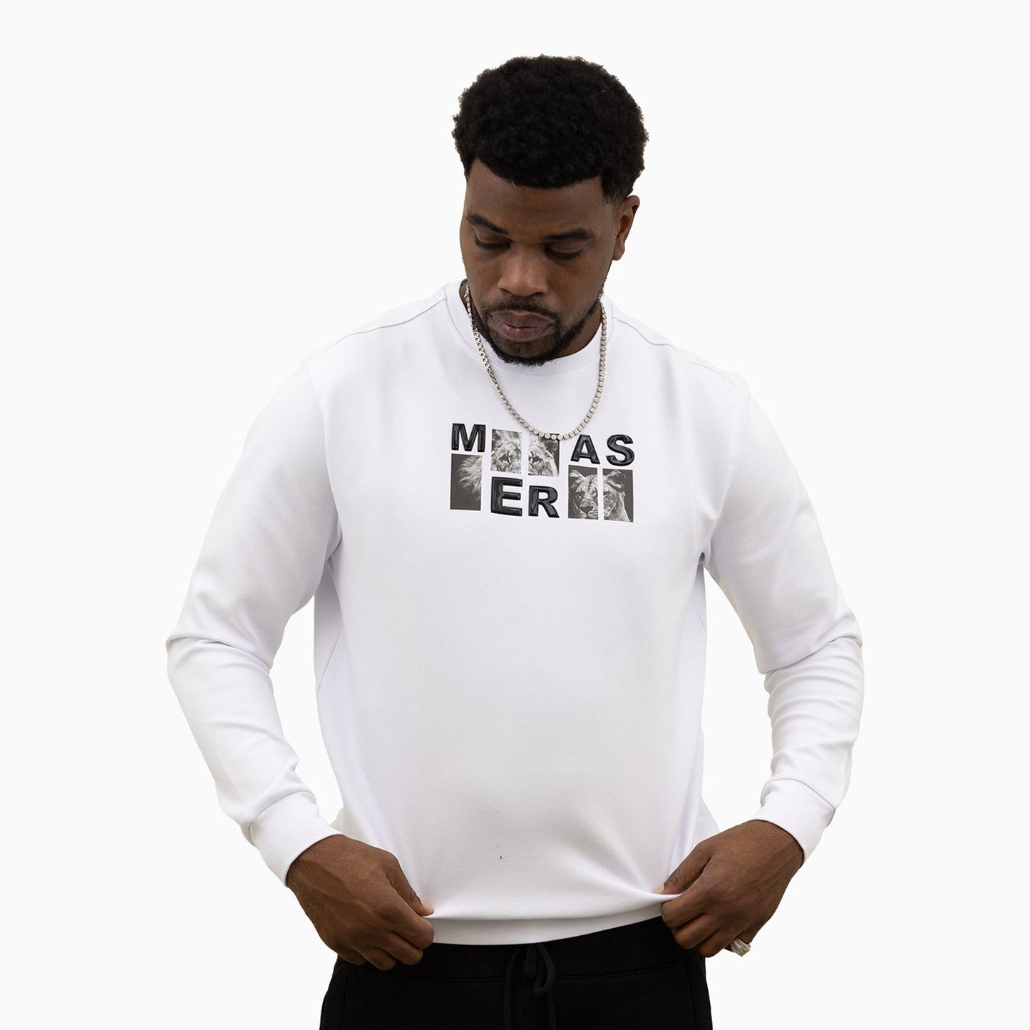 Men's Lion Graphic Crew Neck Sweatshirt