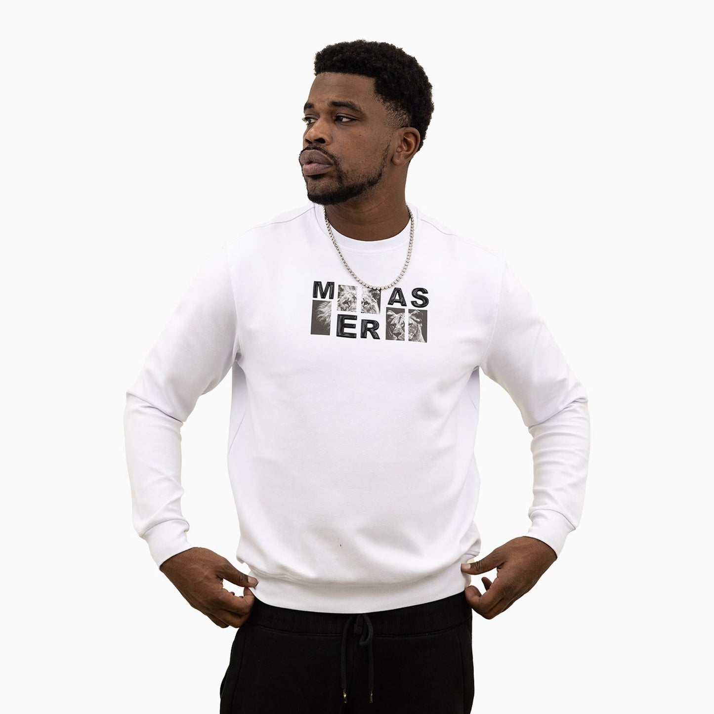 Men's Lion Graphic Crew Neck Sweatshirt