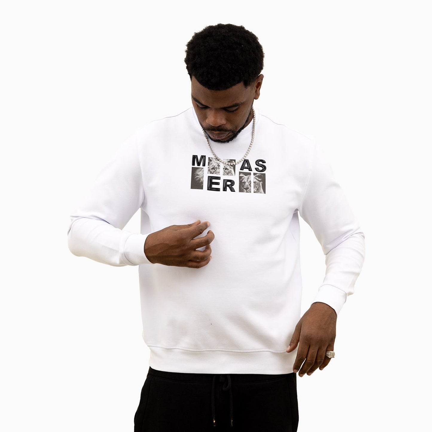 Men's Lion Graphic Crew Neck Sweatshirt