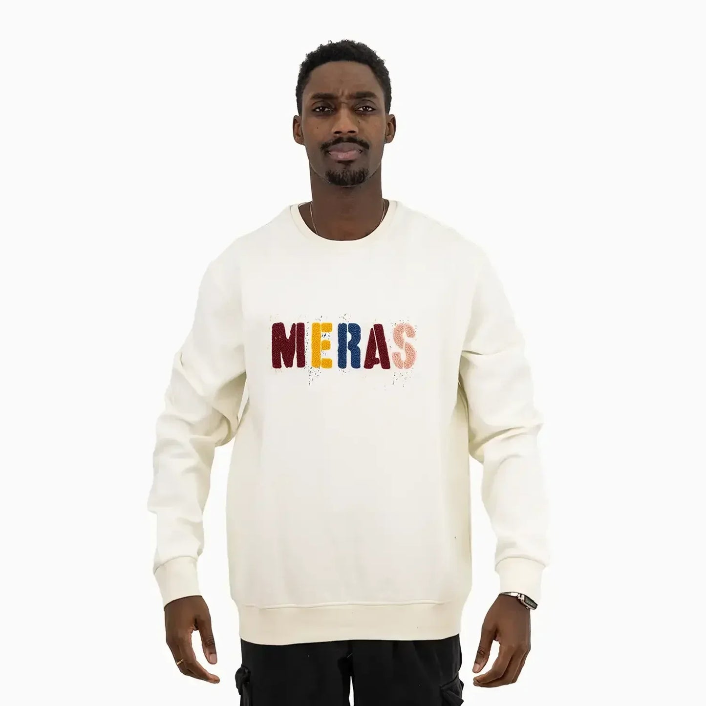 Men's Soldier Chenille Patch Crew Neck Sweatshirt