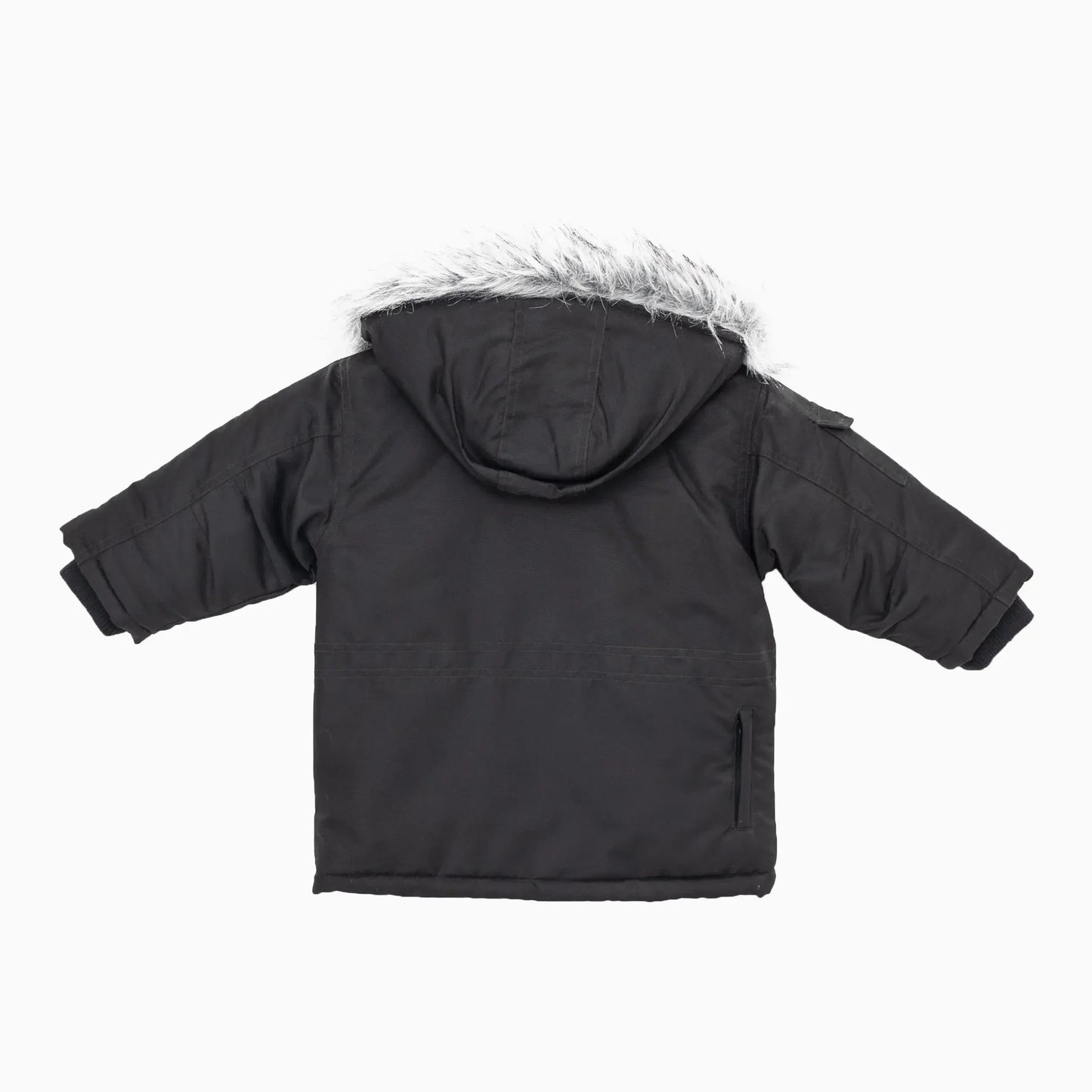 Kid's Multi Pocket Leather Jacket With Hooded Fur Infants