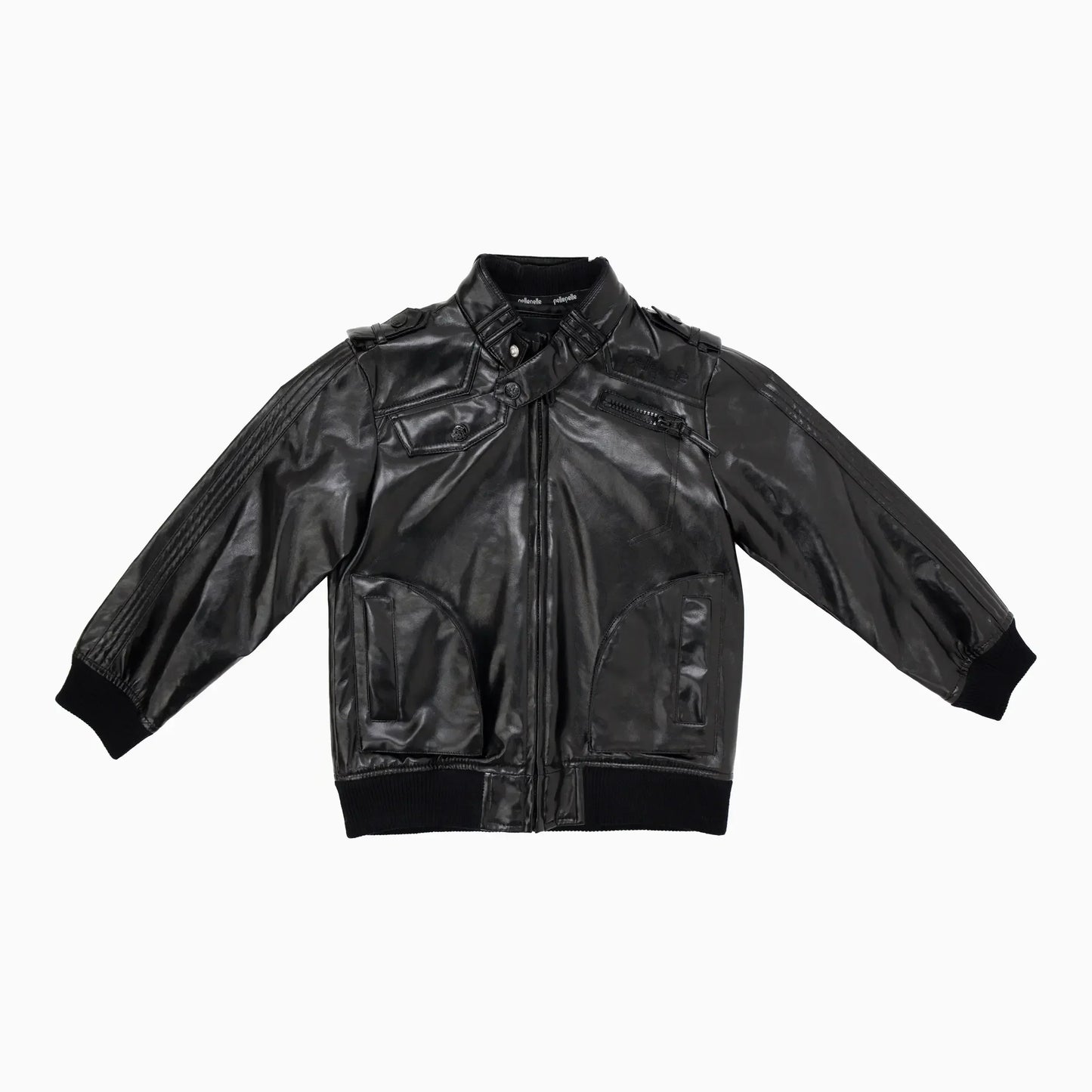 Kid's Multi Pocket Leather Jacket