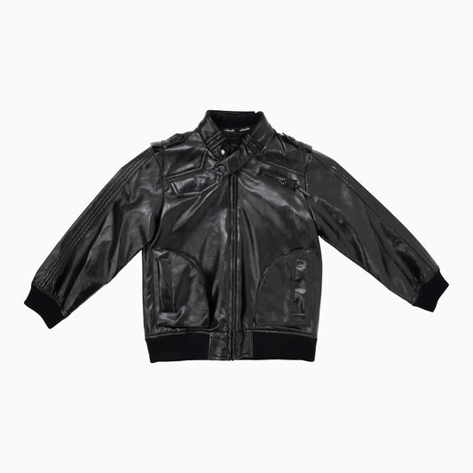 Kid's Multi Pocket Leather Jacket