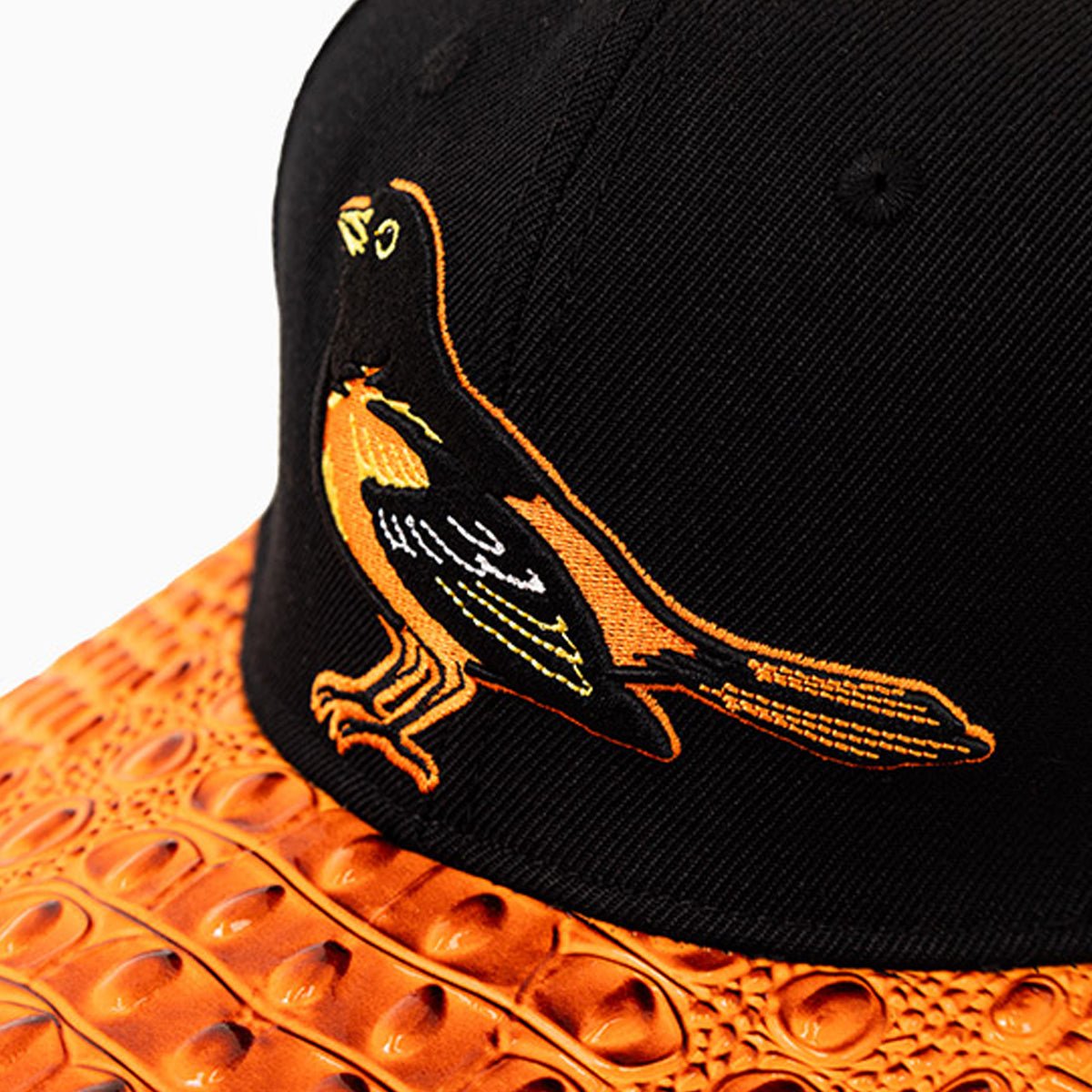 Baltimore Orioles MLB Leather Visor Snapback Hat
